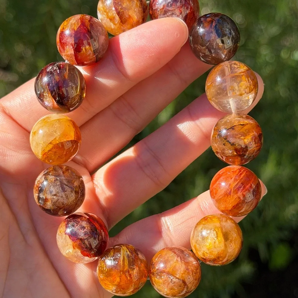 16.5mm stretchable dark golden healer bracelet 0595‎